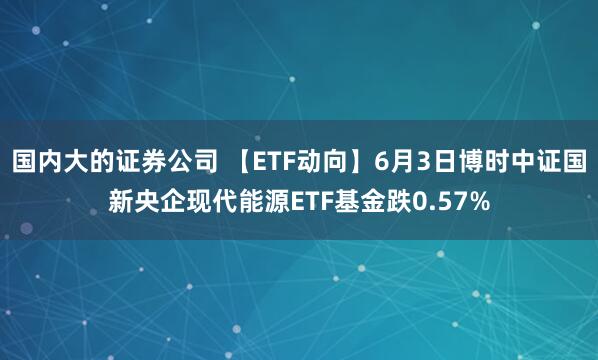 国内大的证券公司 【ETF动向】6月3日博时中证国新央企现代能源ETF基金跌0.57%